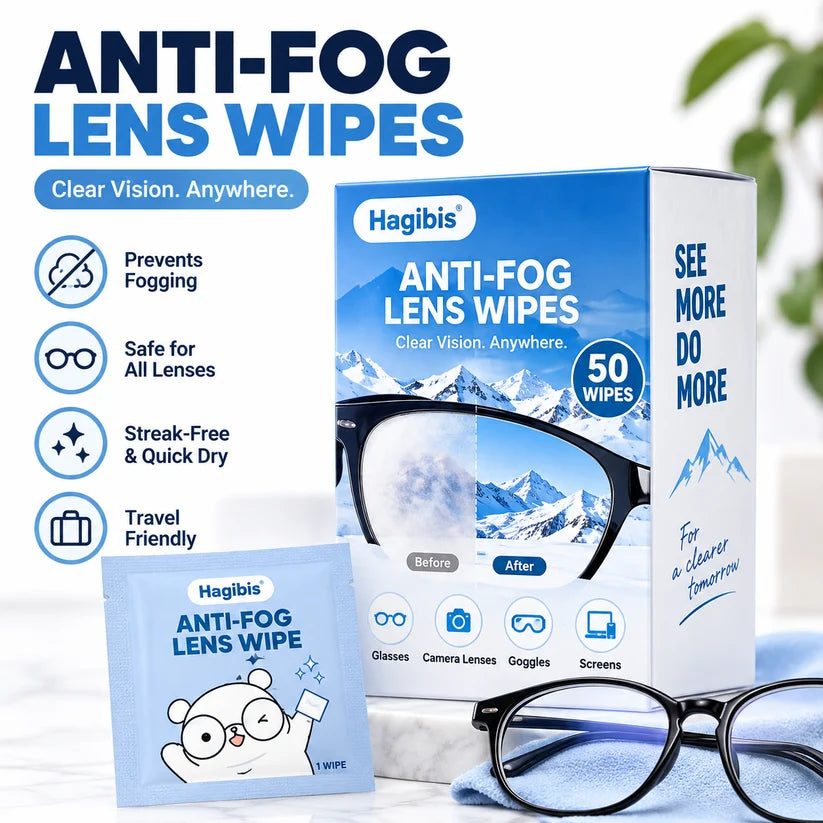 Anti-Fog Lens Wipes for Glasses – Streak-Free, Quick-Dry Cleaning Wipes, 50 Count