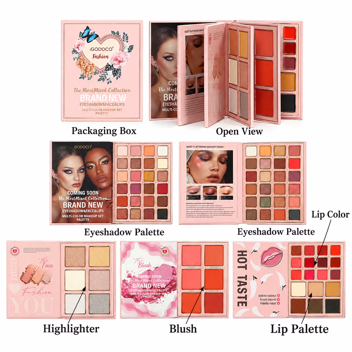 78-Color All-In-One Makeup Book Palette – Matte & Shimmer Eyeshadow, Blush, Highlighter & Lipstick