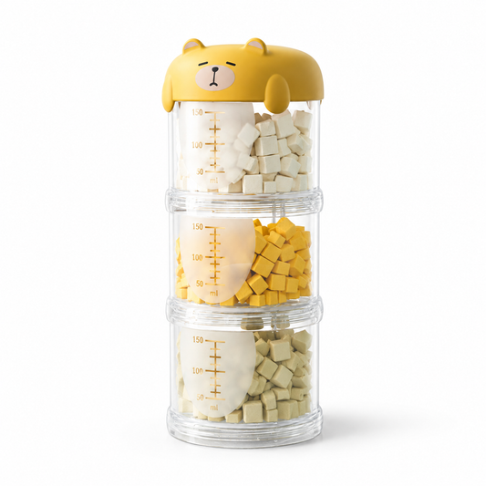 Stackable Pet Food Storage Container with Bear-Shaped Lid