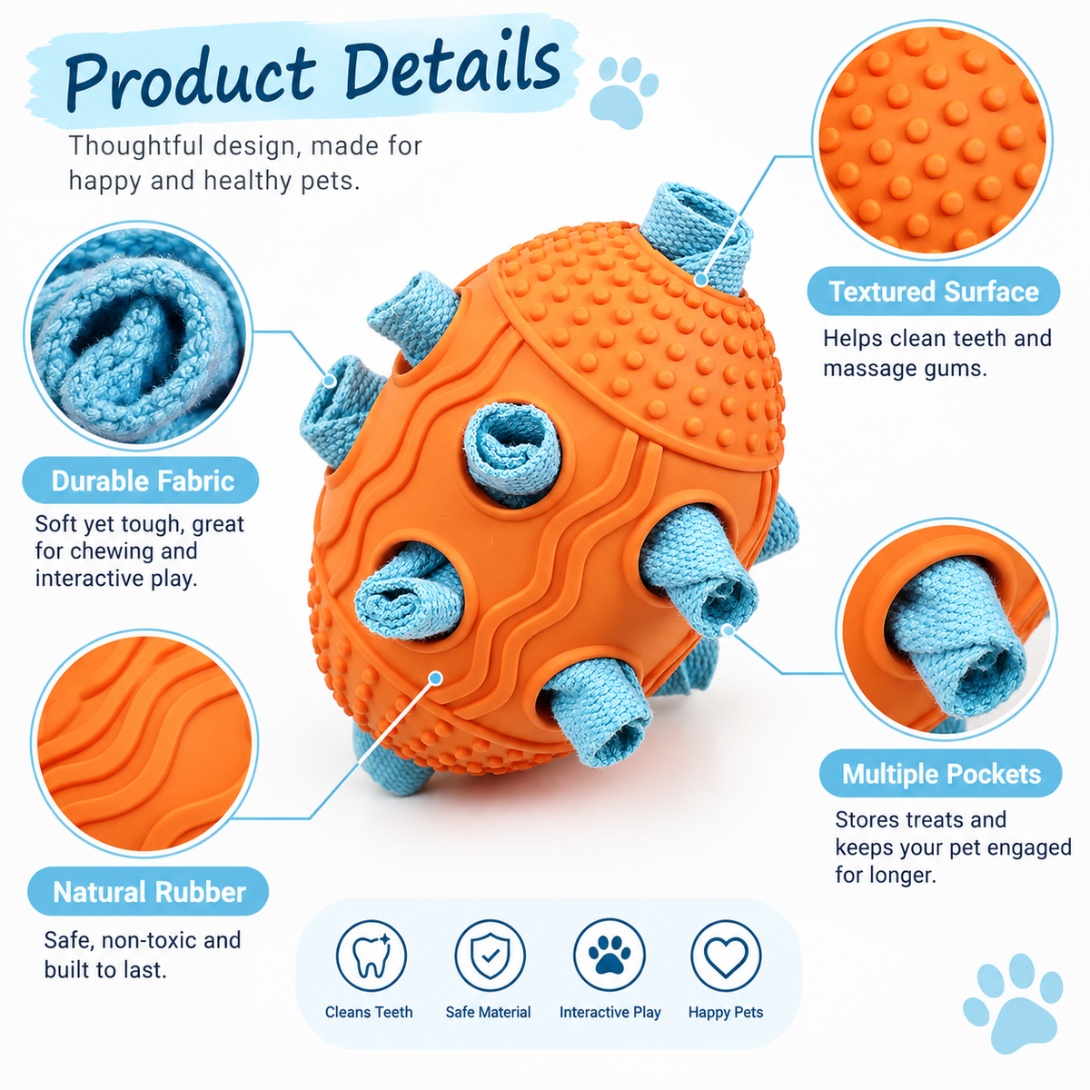 Interactive Treat-Dispensing Dog Toy with Rolling Ball
