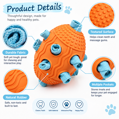Interactive Treat-Dispensing Dog Toy with Rolling Ball