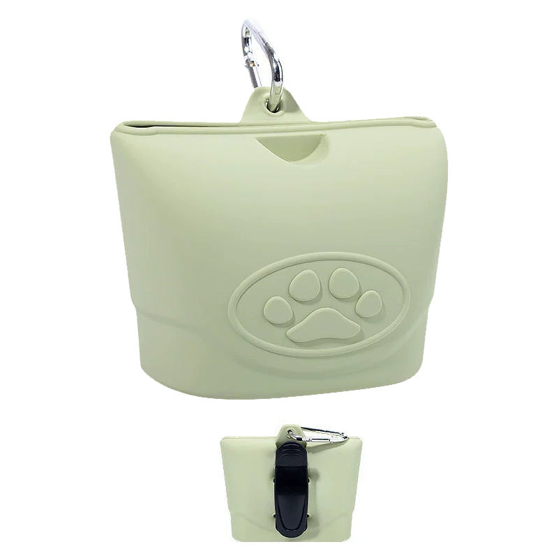 Portable Pet Treat Pouch with Carabiner Clip, Food-Grade Silicone Treat Bag
