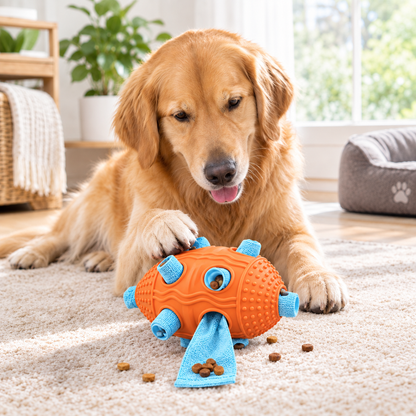 Interactive Treat-Dispensing Dog Toy with Rolling Ball